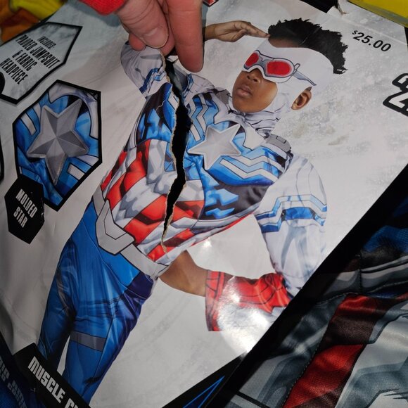 NEW Marvel Avengers Captain America Halloween Costume Boys Large 12-14 Falcon - Picture 8 of 11